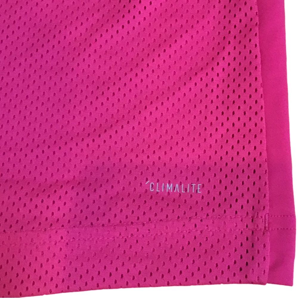 NWT Adidas Racerback Tank Front Logo Mesh Back Hot Pink Women’s Medium - Picture 7 of 10